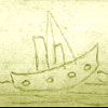Click for larger image. Sept. 20, 1919: "This is how our ship was sailing on Thursday." A drawing from Grace Clark's journal.