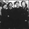 Click image for larger view. E/Os Hilda Auld, Beatrice Proud, Mrs. Ada O'Neill, and Leah Halsall on board the Scythia en route from Liverpool to Halifax, October 4, 1946.